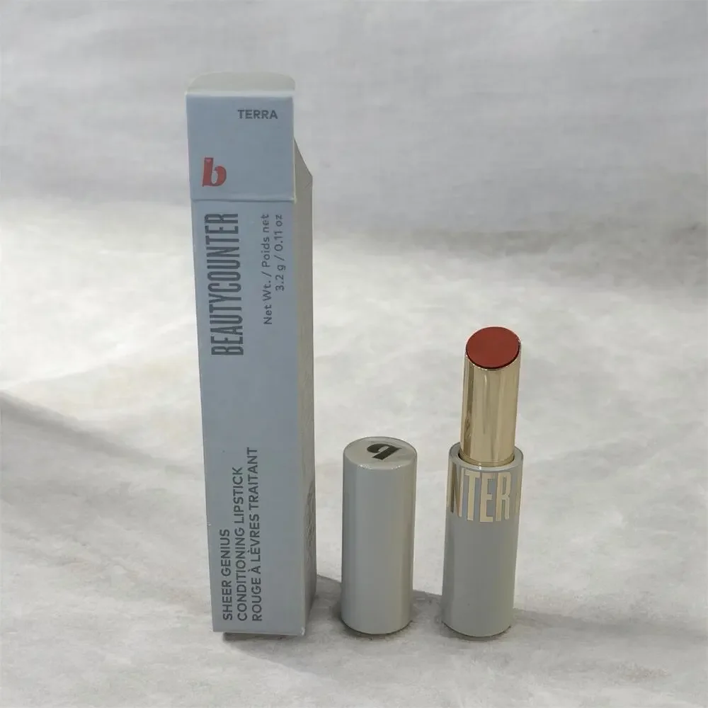 NIB Beautycounter Sheer Genius Conditioning Lipstick in Terra